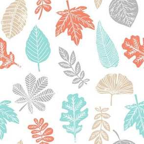 Leaves botanical nature walk autumn fall spring summer pattern multi colorful