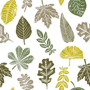 Leaves botanical nature walk autumn fall spring summer pattern multi light