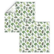 Leaves botanical nature walk autumn fall spring summer pattern multi green