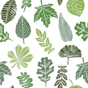 Leaves botanical nature walk autumn fall spring summer pattern multi green