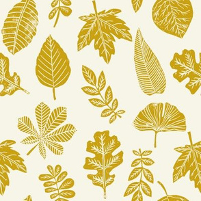 Leaves botanical nature walk autumn fall spring summer pattern mustard