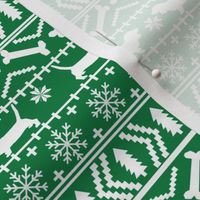 Basset Hound fair isle christmas dog breed fabric pattern bright green