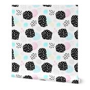 Memphis Style Abstract with Black Dots