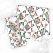 Madras Plaid Candy Colored Counterchange Squares and Triangles