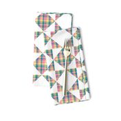 Madras Plaid Candy Colored Counterchange Squares and Triangles