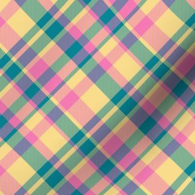 Madras Plaid Candy Colored 45 degree angled