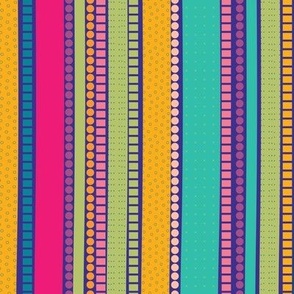 Mod Stripes-Retro Rainbow Palette