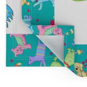 Party Pups Wholecloth Quilt Top Multicolor