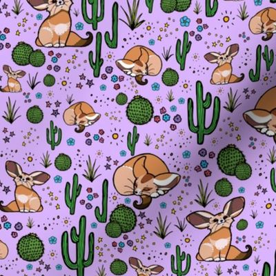 Fennec Foxes in Purple