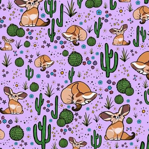 Fennec Foxes in Purple