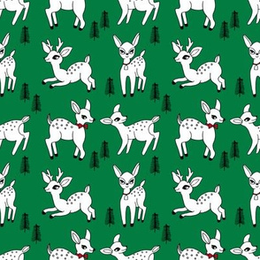 Reindeer christmas deer pattern green