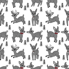 Reindeer christmas deer pattern grey