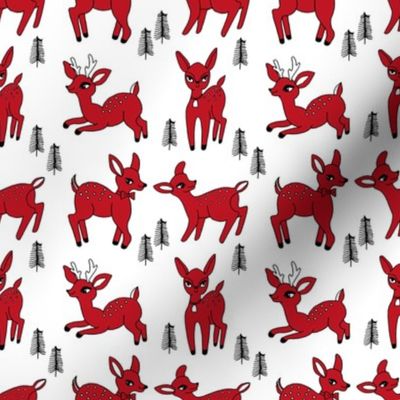 Reindeer christmas deer pattern red