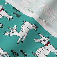 Reindeer christmas deer pattern turquoise