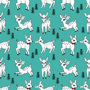 Reindeer christmas deer pattern turquoise