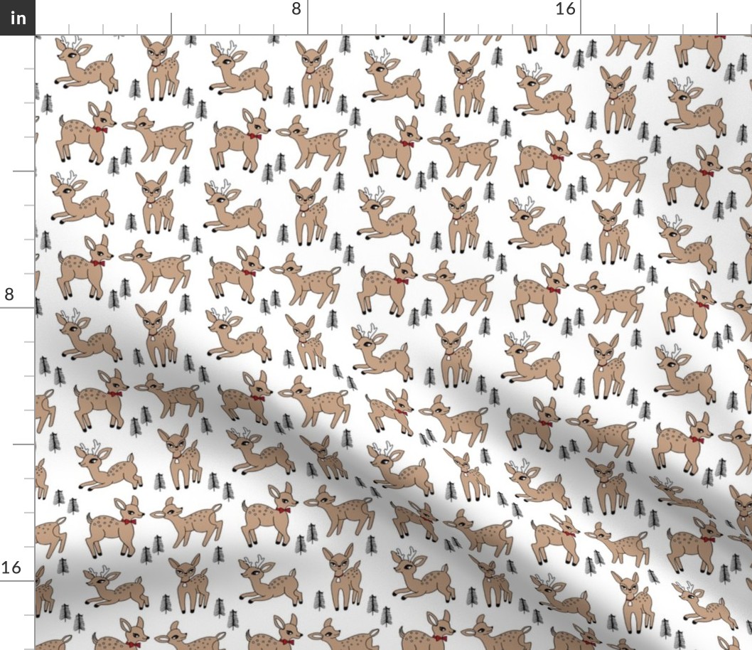 Reindeer christmas deer pattern  white