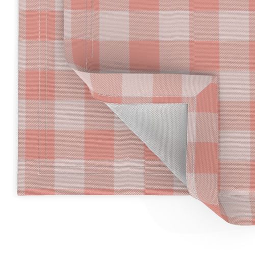 1" Peach Buffalo Plaid