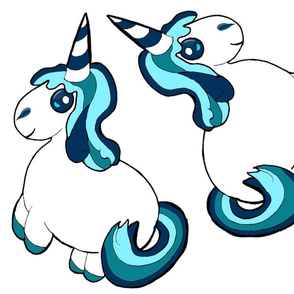 blue unicorn - small plushie