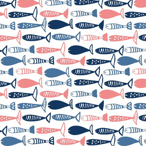 School of fish pink and blue