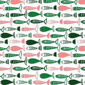 School of Fish pink and green