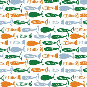 School of Fish green blue and orange