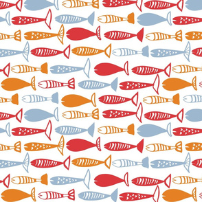 School of Fish red blue and orange