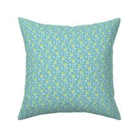 17-8AH Abstract flower geometric floral || Lime green teal blue Mint mid-century modern ocean water _ Miss Chiff Designs