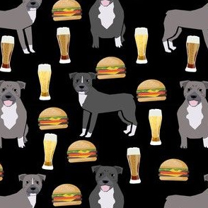 pitbulls and burgers food print burgers and beer - turquoise