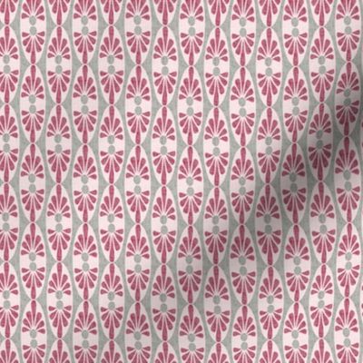   Mid-century Modern Abstract Valentine  Pink red Gray grey Texture Linen  Geometric dots _ Miss Chiff Designs 