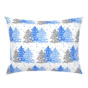 Winter Rustic Woodland Christmas Snow Blue Gray