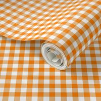 orange and white gingham, 1/4" squares 