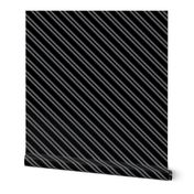 Diagonal Double Stripes in Black and Grey 