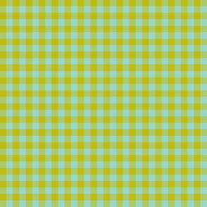 wasabi and aqua gingham, 1/4" squares 