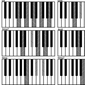 piano chords black on white