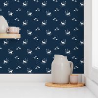 Dog Ducks Scene Dark Navy half scale 