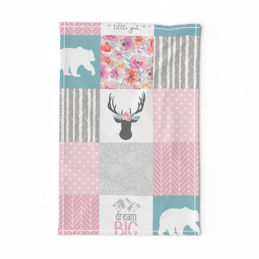 Dream big little girl whole cloth cheater quilt