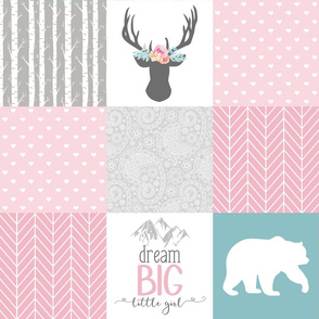 Dream big little girl whole cloth cheater quilt