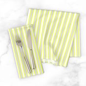 Cosy Kitchens Vertical Stripes  - Narrow Lemon Frosting Ribbons with Snowy White and Silver Mist