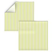 Cosy Kitchens Vertical Stripes  - Narrow Lemon Frosting Ribbons with Snowy White and Silver Mist