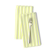 Cosy Kitchens Vertical Stripes  - Narrow Lemon Frosting Ribbons with Snowy White and Silver Mist