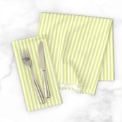 Cosy Kitchens Vertical Stripes  - Narrow Lemon Frosting Ribbons with Snowy White and Silver Mist - Small Scale