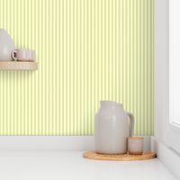 Cosy Kitchens Vertical Stripes  - Narrow Lemon Frosting Ribbons with Snowy White and Silver Mist - Small Scale