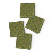 faux gold glitter palm leaves - jungle green, mini