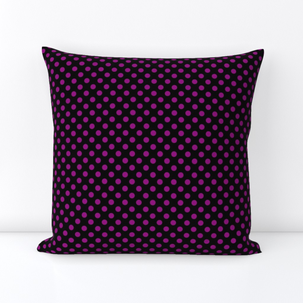 Black + Polka Purple Dots