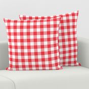 1" strawberry red and white gingham check