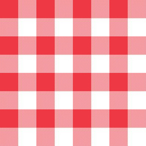 1" strawberry red and white gingham check