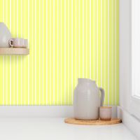 Cosy Kitchen Vertical Stripes - Narrow Lemon Frosting Ribbons with Snowy White and Sunbeam Yellow