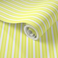 Cosy Kitchen Vertical Stripes - Narrow Lemon Frosting Ribbons with Snowy White and Sunbeam Yellow