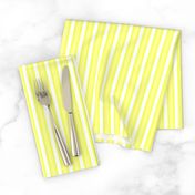 Cosy Kitchen Vertical Stripes - Narrow Lemon Frosting Ribbons with Snowy White and Sunbeam Yellow