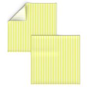 Cosy Kitchen Vertical Stripes - Narrow Lemon Frosting Ribbons with Snowy White and Sunbeam Yellow